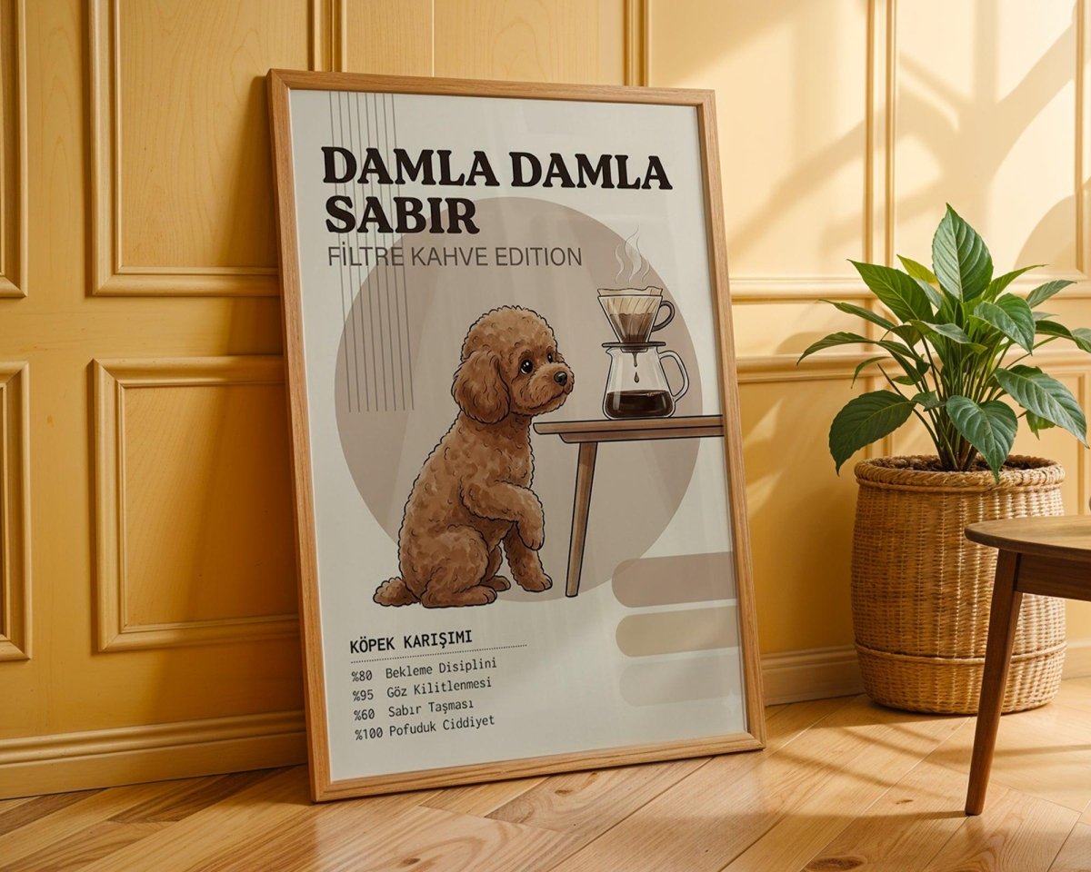 Kişiye Özel 'Woof' Köpek & Kokteyl Posteri - Posteriya®