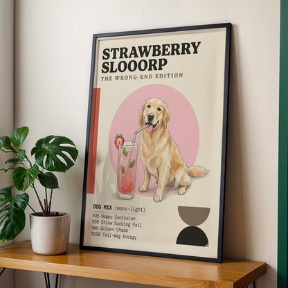 Kişiye Özel 'Woof' Köpek & Kokteyl Posteri