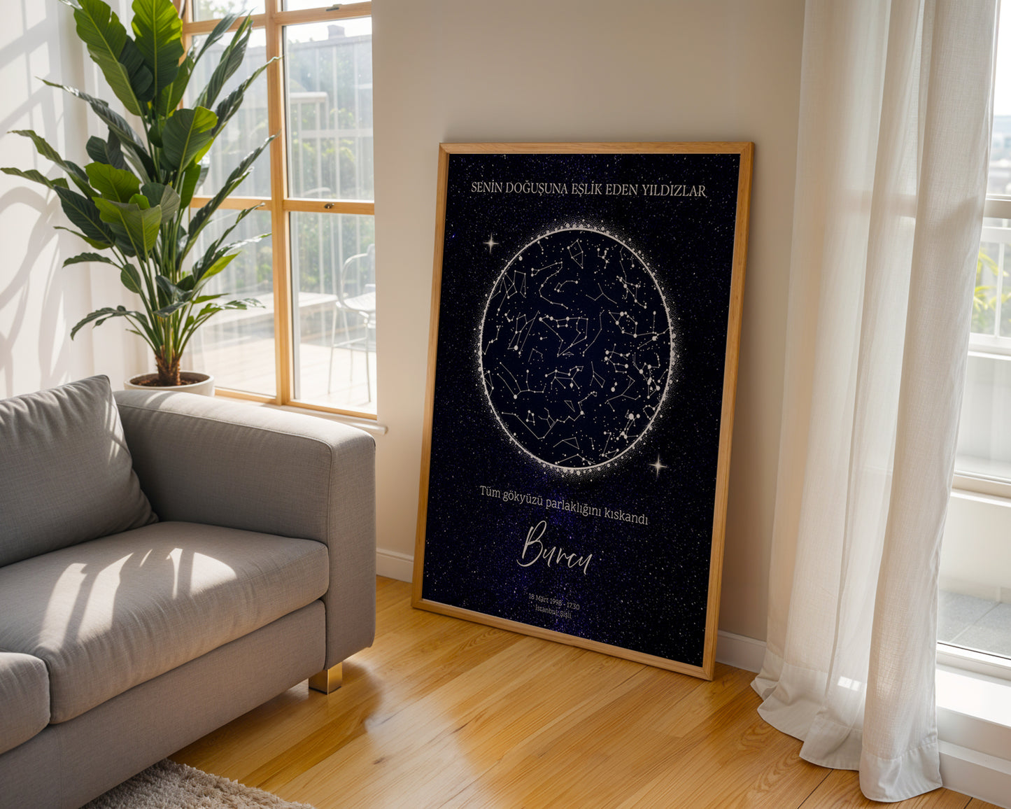 Kişiye Özel 'Gökyüzü Haritası' Poster