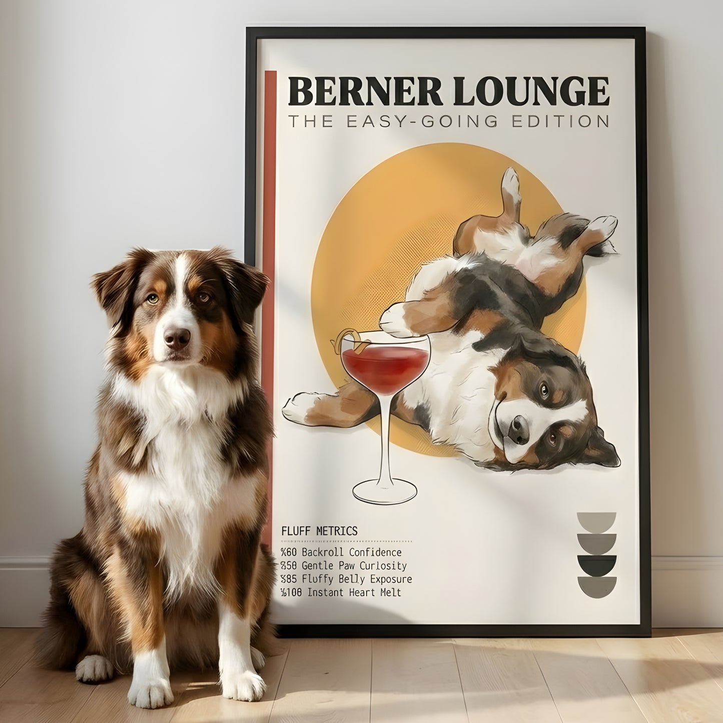 Kişiye Özel 'Woof' Köpek & Kokteyl Posteri