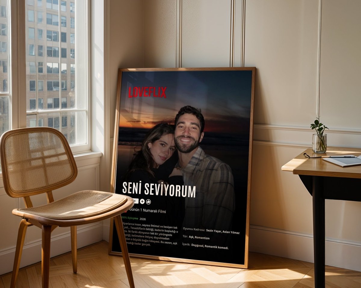 Kişiye Özel 'Loveflix' Çift Posteri - Posteriya®