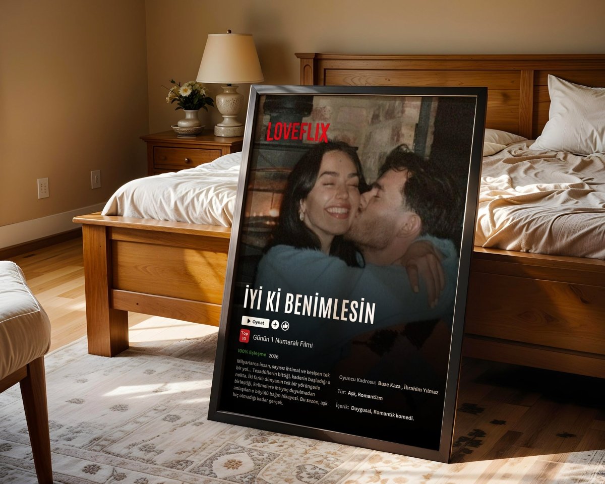 Kişiye Özel 'Loveflix' Çift Posteri - Posteriya®