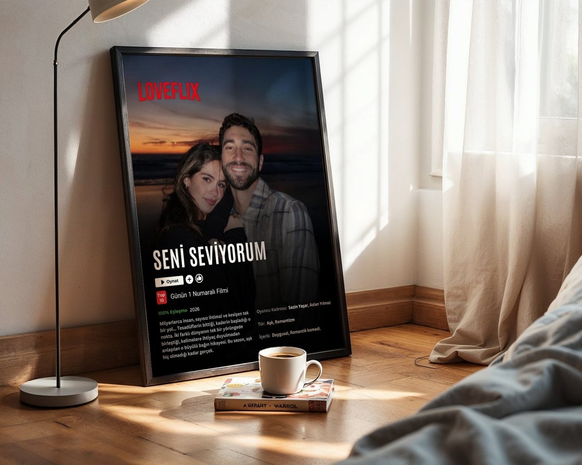 Kişiye Özel 'Loveflix' Çift Posteri - Posteriya®
