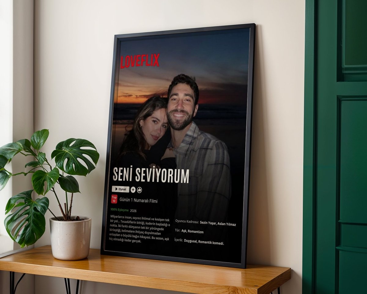 Kişiye Özel 'Loveflix' Çift Posteri - Posteriya®