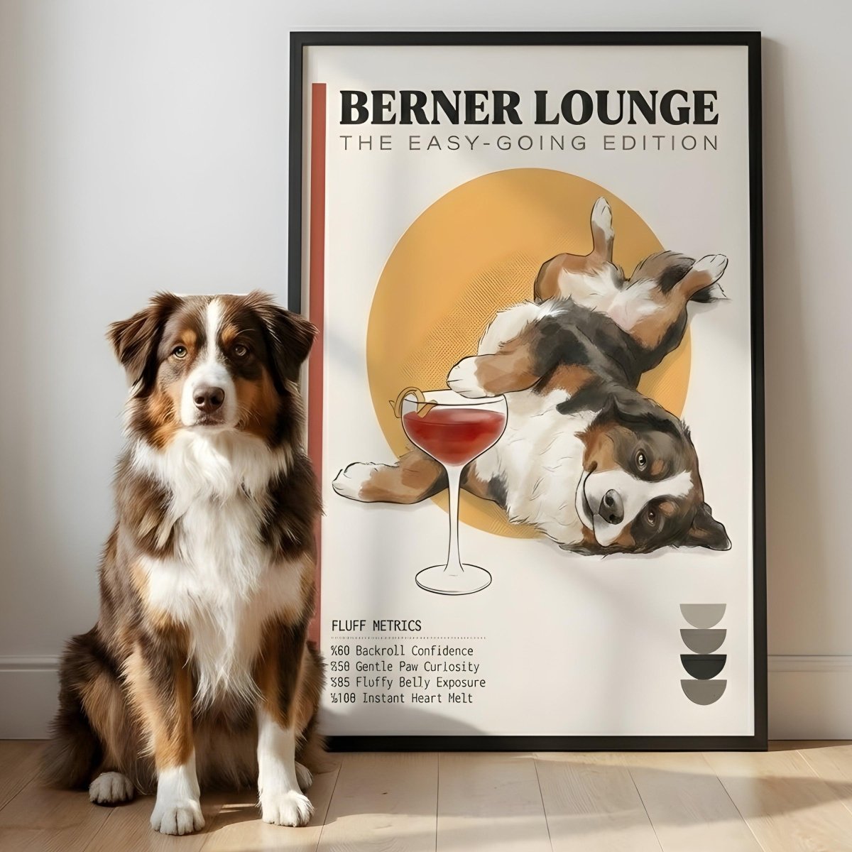 Kişiye Özel 'Woof' Köpek & Kokteyl Posteri - Posteriya®