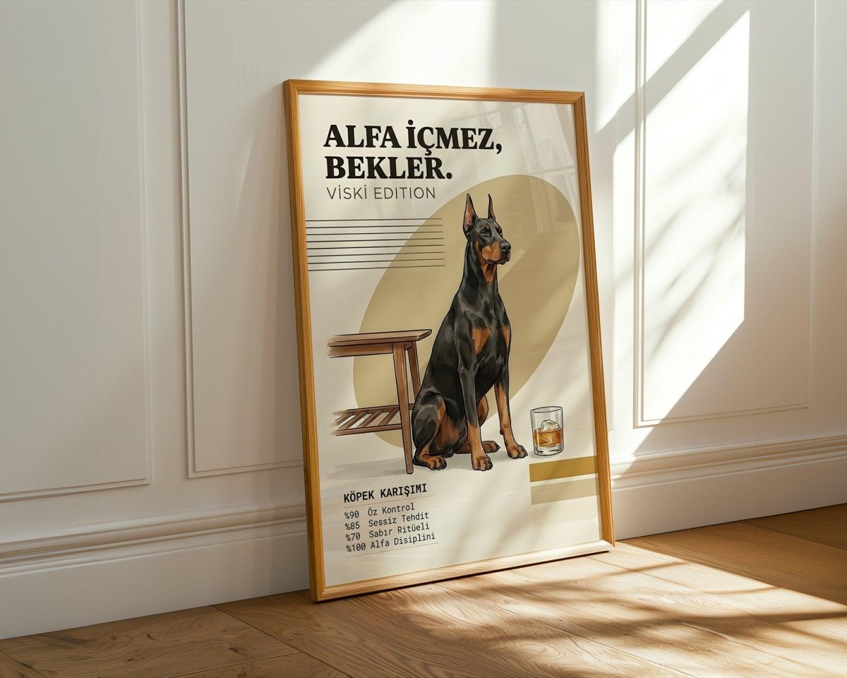 Kişiye Özel 'Woof' Köpek & Kokteyl Posteri - Posteriya®